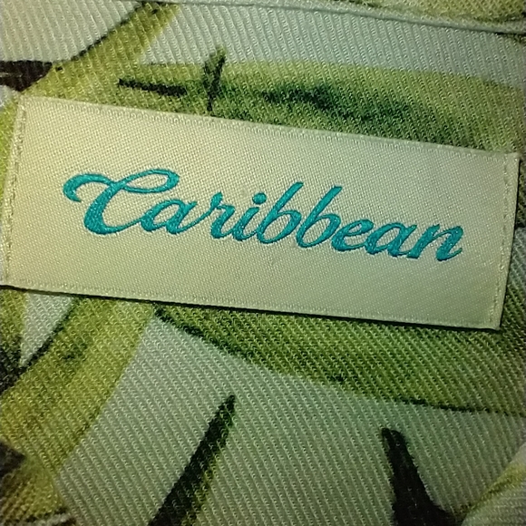 Caribbean Palm Leaves Print Hawaiian Shirt Men's sz Medium. - Picture 5 of 7